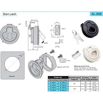 Slam Latch Round Pull Latch for 1/2" Door Replacement