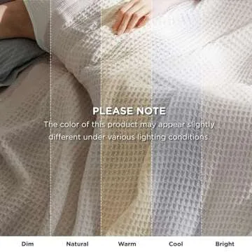 Bedsure 100% Cotton Waffle Weave Blanket - Twin XL Size