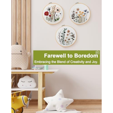 Santune Embroidery Kit for Beginners with Floral Patterns