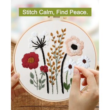 Santune Embroidery Kit for Beginners with Floral Patterns