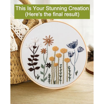 Santune Embroidery Kit for Beginners with Floral Patterns
