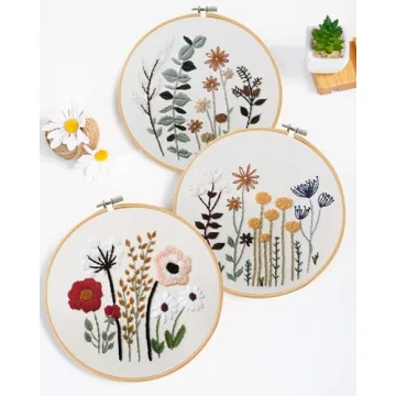 Santune Embroidery Kit for Beginners with Floral Patterns