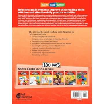 180 Days™: Includes Reading 2nd Edition, Writing, and Math for 1st Grade Practice Workbook for Cla...