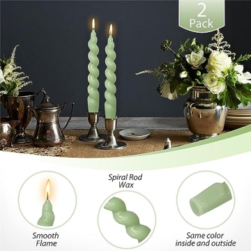 Gedengni Green Taper Candles for Stylish Events