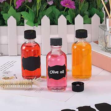 12pack 2oz Sample Bottles Glass Bottles With Caps,Wellness Shot Bottles for Bourbon Whiskey,liquor,J...