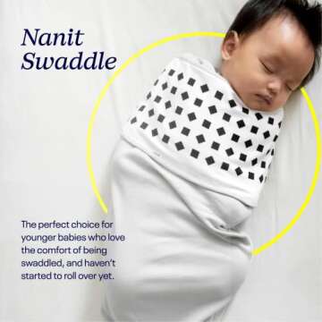 Nanit Breathing Wear Swaddle, Size Small, 0-3 months, Multicolor, 3 Count
