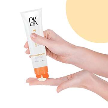 Global Keratin GKhair ThermalStyleHer - 100ml/3.4oz Heat Styling Protection Anti Frizz Hair Cream Thermal Flat Ironing Style Protector for Men & Women (100ML)