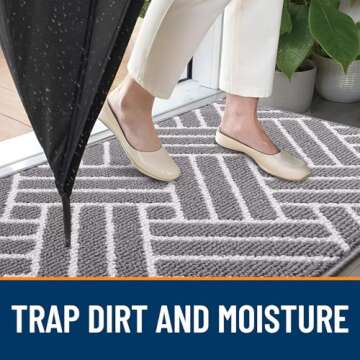 OLANLY Indoor Door Mat, 32x20 Inch, Dirt Resistant and Absorbent, Non-Slip Rubber Backing Floor Mats...