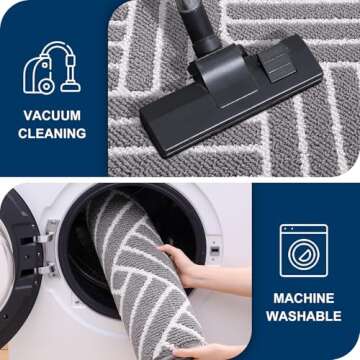 OLANLY Indoor Door Mat, 32x20 Inch, Dirt Resistant and Absorbent, Non-Slip Rubber Backing Floor Mats, Easy Clean Low-Profile Doormat for Entryway, Front Door, and Inside Entrance, Grey