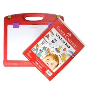 Faber-Castell Do-Art 3-in-1 Travel Easel - 30 Piece Tabletop Easel for Kids with Art Supplies, Multicolor