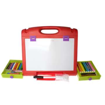 Faber-Castell Do-Art 3-in-1 Travel Easel - 30 Piece Tabletop Easel for Kids with Art Supplies, Multicolor
