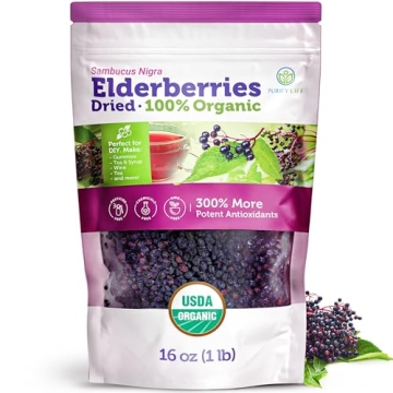 Certified USDA Organic Dried Elderberries - Superfood Immune Support