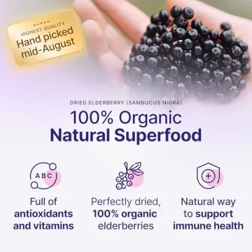 Organic Dried Elderberries - Immune Support Superfood 1lb
