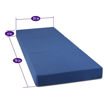 Olee Sleep Tri-Folding Memory Foam Mattress for Camping