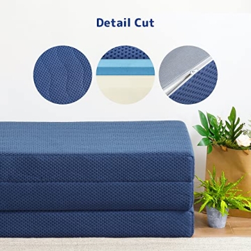 Olee Sleep Tri-Folding Memory Foam Mattress for Camping