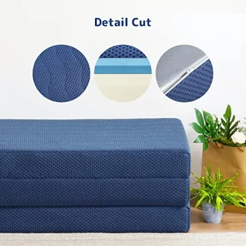 Olee Sleep Tri-Folding Memory Foam Mattress for Camping