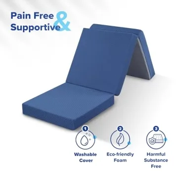 Olee Sleep Tri-Folding Memory Foam Mattress for Camping