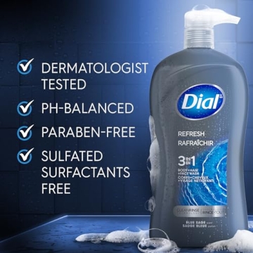 Dial Men 3in1 Body, Hair and Face Wash Hydro Fresh