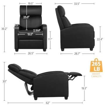 Yaheetech PU Leather Recliner Chair for Comfort Needs