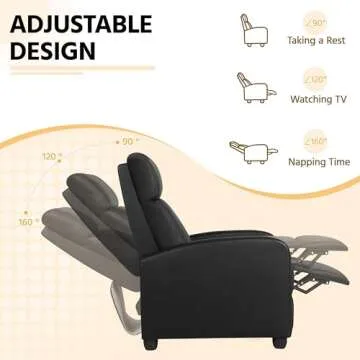 Yaheetech PU Leather Recliner Chair for Comfort Needs
