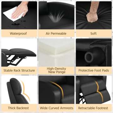 Yaheetech PU Leather Recliner Chair for Comfort Needs