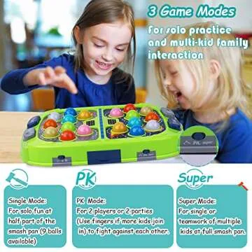 Whack Mole Game for Toddler, Toys for 3-12 Year Old Boys and Girls, Whack Mole Toys for Kid,Gifts for 3 4 5 6+ Year Old Boys, Interactive Educational Toys with Sound and Light, PK Mode with 2 Hammers