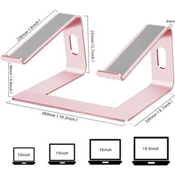Orionstar Laptop Stand Aluminum Laptop Riser Compatible with Mac MacBook Air Pro 10 to 15.6 Inch Not...