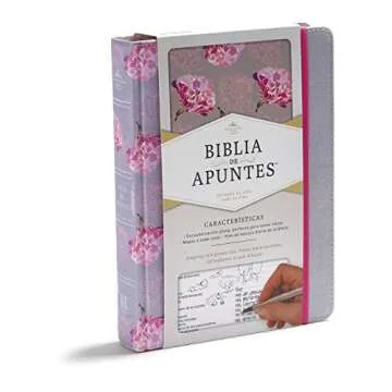 Biblia Reina Valera 1960 de apuntes gris y floreado , tela impresa | RVR 1960 NoteTaking Bible, Grey and Pink, Cloth over Board (Spanish Edition)