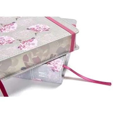 Biblia Reina Valera 1960 de apuntes gris y floreado , tela impresa | RVR 1960 NoteTaking Bible, Grey and Pink, Cloth over Board (Spanish Edition)