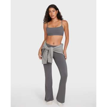 INLYRIC Women's Cotton Bralette - Wireless Unlined Sleep Comfortable Seamless Cami Bra Lava Smoke Grey Medium