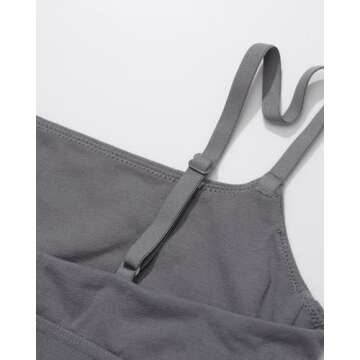 INLYRIC Women's Cotton Bralette - Wireless Unlined Sleep Comfortable Seamless Cami Bra Lava Smoke Grey Medium