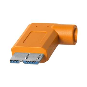 Tether Tools TetherPro USB-C to 3.0 Micro-B Right Angle Cable, 15', Orange