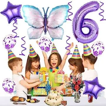 Enchanting Butterfly Birthday Balloon Set for Kids' Parties