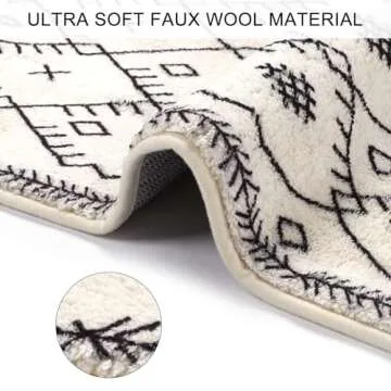 Uphome Bathroom Runner Rug 18x47 inch Boho Long Bath Mat Non-Slip Moroccan Geometric Farmhouse Bath ...