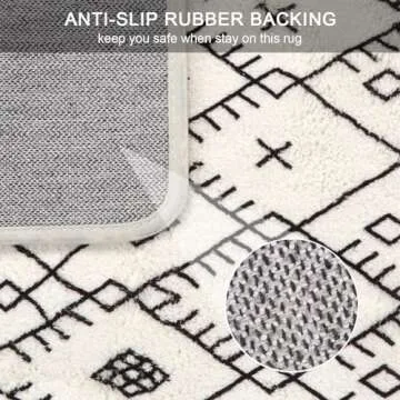 Uphome Boho Bathroom Runner Rug Non-Slip Soft Velvet