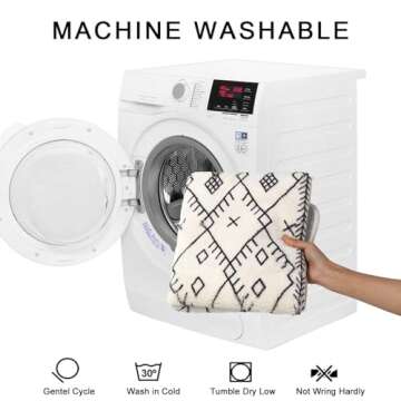 Uphome Bathroom Runner Rug 18x47 inch Boho Long Bath Mat Non-Slip Moroccan Geometric Farmhouse Bath Rug Soft Velvet Machine Washable Floor Mats for Bathtub Sink Shower