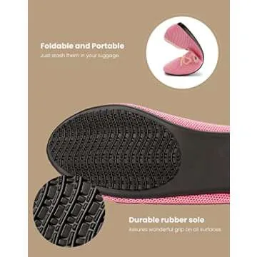 Slocyclub Women's Ballet Flats Women's Bow Print Ballet Flats Comfortable Slip On Black Mesh Dress Shoes Work Round Toe Knit Flats Shoes（Pink, 7）