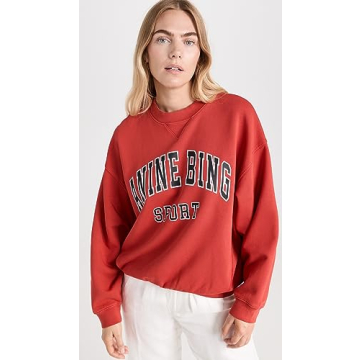 ANINE BING Women's Jaci Sweatshirt Red - Trendy Comfort