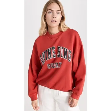 ANINE BING Women's Jaci Sweatshirt Red - Trendy Comfort