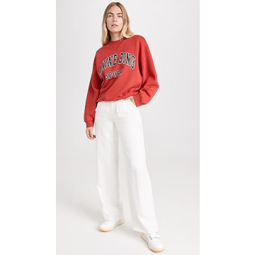 ANINE BING Women's Jaci Sweatshirt Red - Trendy Comfort