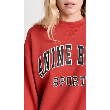ANINE BING Women's Jaci Sweatshirt Red - Trendy Comfort