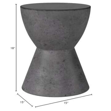 Sunpan Modern Logan End Table, Anthracite Grey