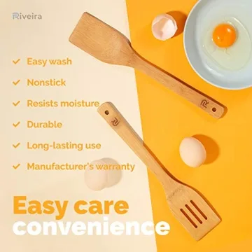 Bamboo Wooden Spoons Set - 6-Piece Cooking Essentials