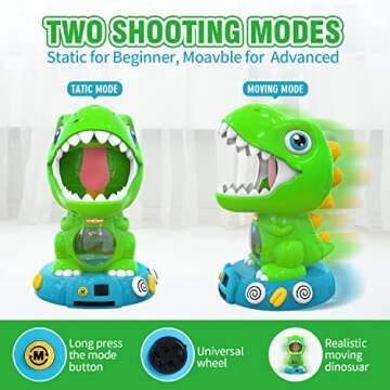 EagleStone Movable Dinosaur Shooting Toys for Kids 5-7 with Spraying, Electronic Target Game Toy wit...