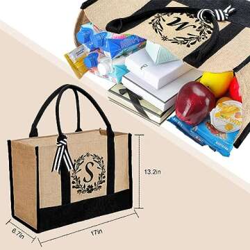 Birthday Gift For Women Beach Gifts For Female Mom Friends Teacher Bride - Personalized Jute Tote Ba...