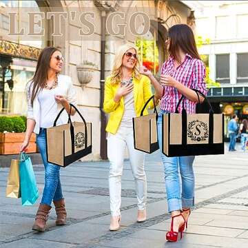 Birthday Gift For Women Beach Gifts For Female Mom Friends Teacher Bride - Personalized Jute Tote Bag For Woman Lady- Christmas Thank You Presents For Mother Bag For Shopping Office Beach Work Travel