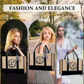 Birthday Gift For Women Beach Gifts For Female Mom Friends Teacher Bride - Personalized Jute Tote Bag For Woman Lady- Christmas Thank You Presents For Mother Bag For Shopping Office Beach Work Travel