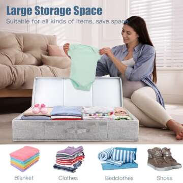 Supowin Underbed Storage Containers 3 Pack for Easy Organization