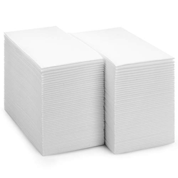 100-Pack BloominGoods Disposable Bathroom Napkins | Linen-Feel Guest Towels | Cloth-Like Hand Tissue...