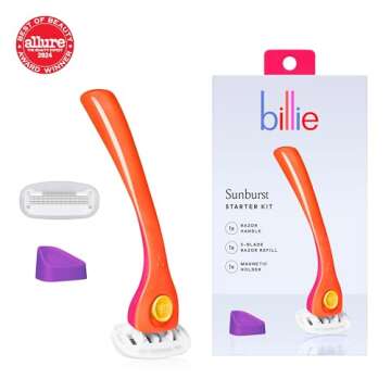 Billie Razors for Women Shave Kit – Women’s Razor + 2 x 5-Blade Razor Refills + Magnetic Holder – Sunburst